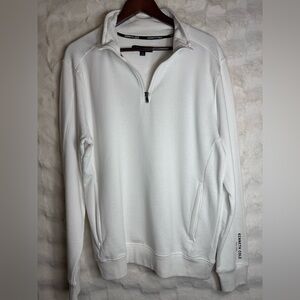 Kenneth Cole Men's White Zip-Up Sweater